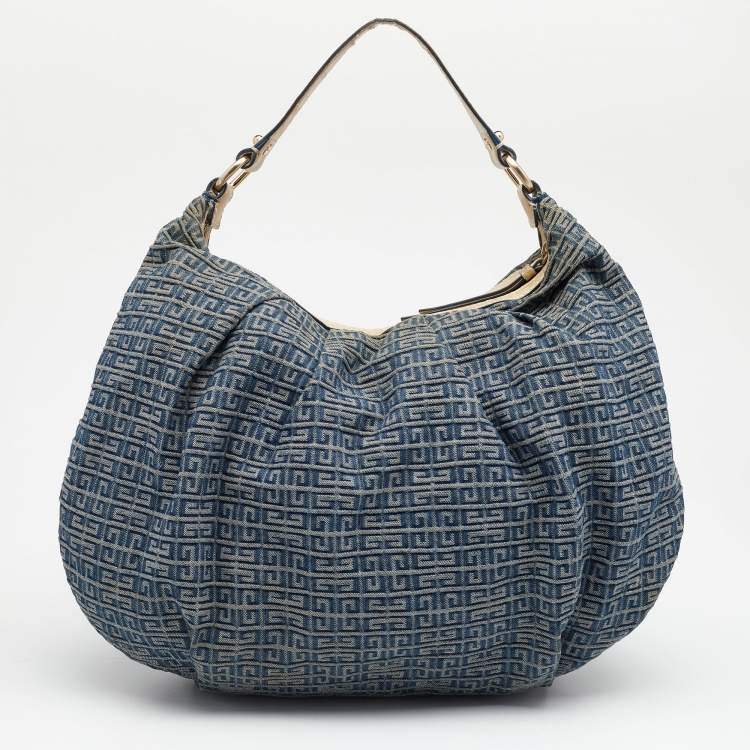 Pre Owned Givenchy Blue Monogram Canvas Hobo