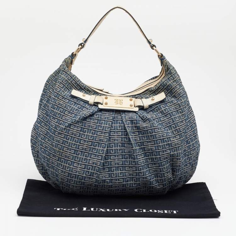 Pre Owned Givenchy Blue Monogram Canvas Hobo