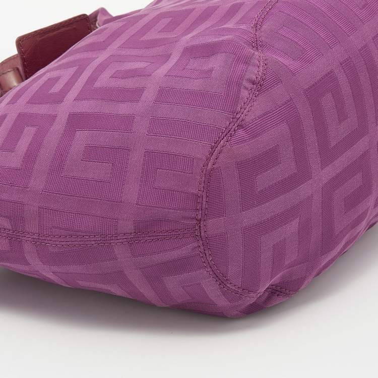 Pre Owned Givenchy Purple Monogram Canvas and Leather Hobo
