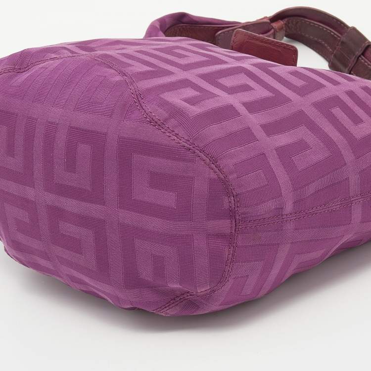 Pre Owned Givenchy Purple Monogram Canvas and Leather Hobo