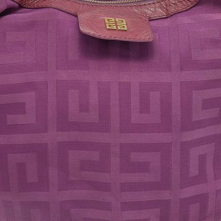 Pre Owned Givenchy Purple Monogram Canvas and Leather Hobo