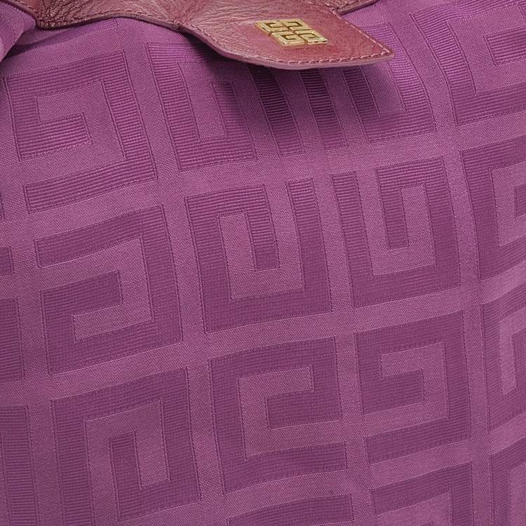 Pre Owned Givenchy Purple Monogram Canvas and Leather Hobo