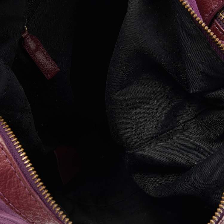 Pre Owned Givenchy Purple Monogram Canvas and Leather Hobo