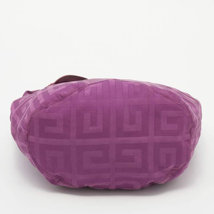 Pre Owned Givenchy Purple Monogram Canvas and Leather Hobo