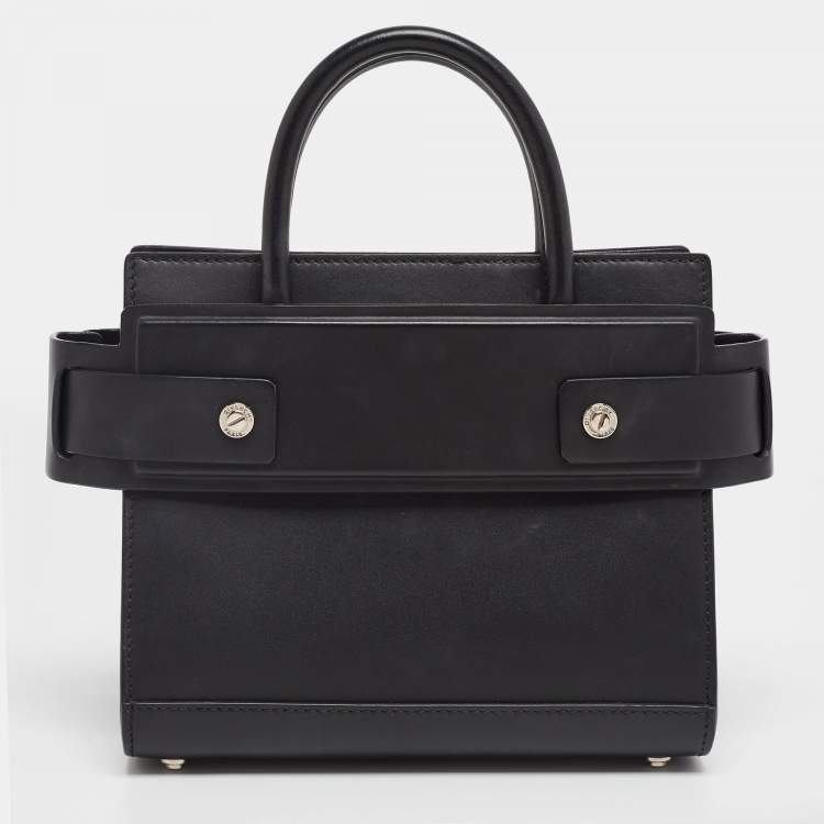 Pre Owned Givenchy Black Leather Mini Horizon Tote