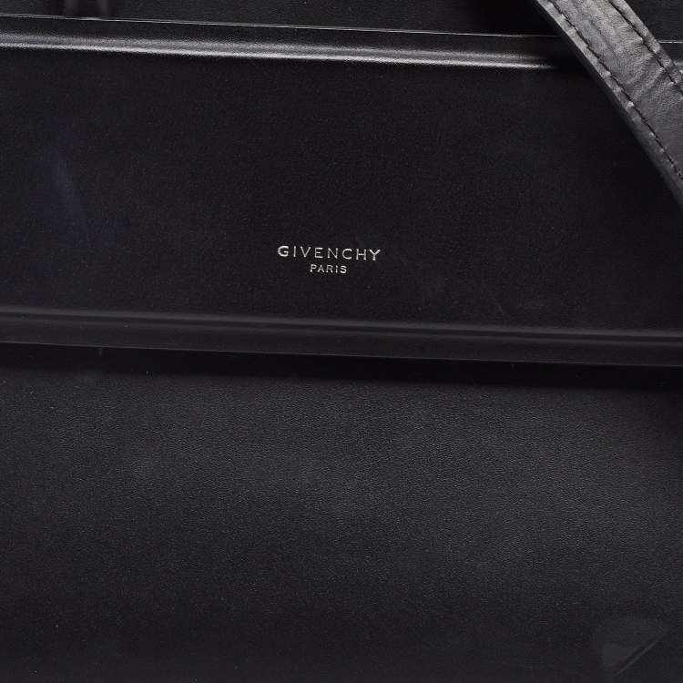 Pre Owned Givenchy Black Leather Mini Horizon Tote
