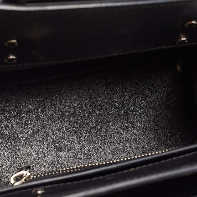 Pre Owned Givenchy Black Leather Mini Horizon Tote