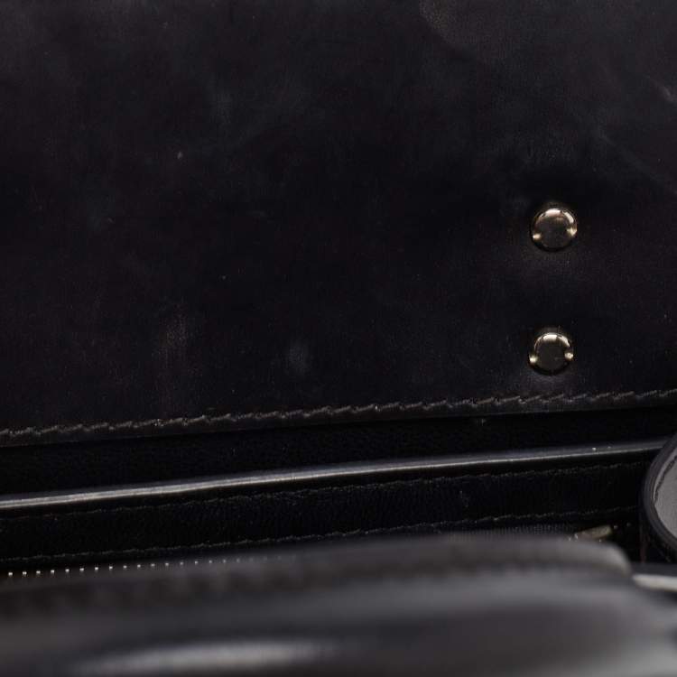 Pre Owned Givenchy Black Leather Mini Horizon Tote