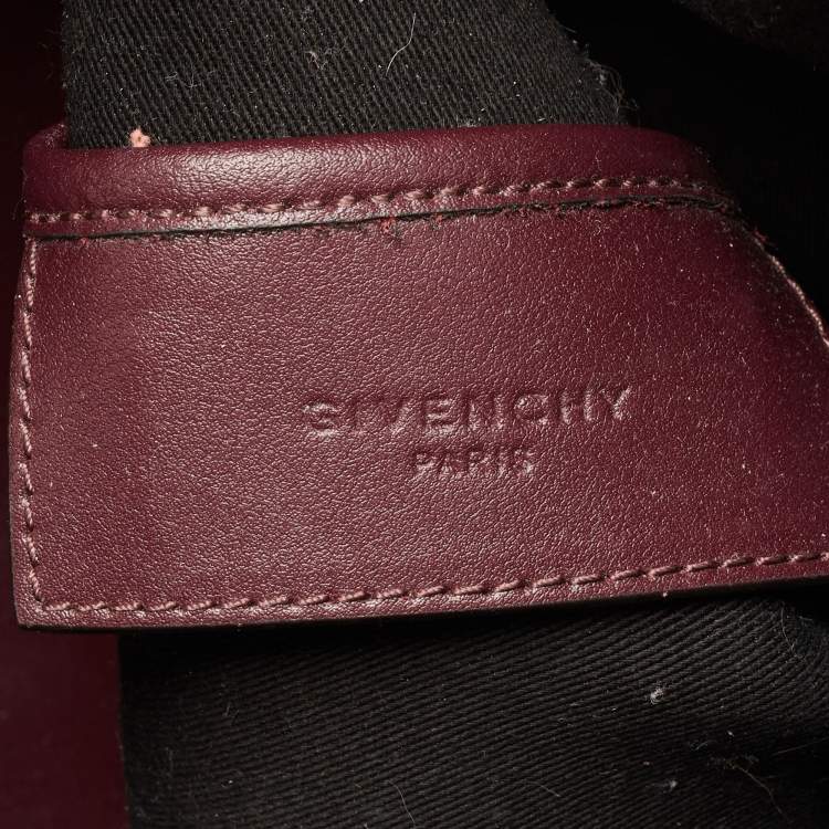 Pre Owned Givenchy Grey/Burgundy Canvas Logo Print Bond Tote 
