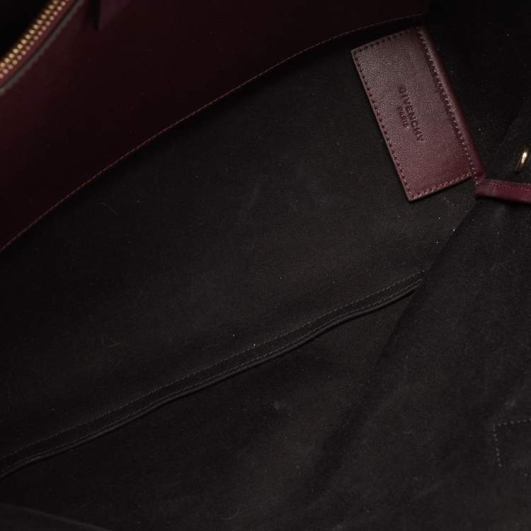 Pre Owned Givenchy Grey/Burgundy Canvas Logo Print Bond Tote 
