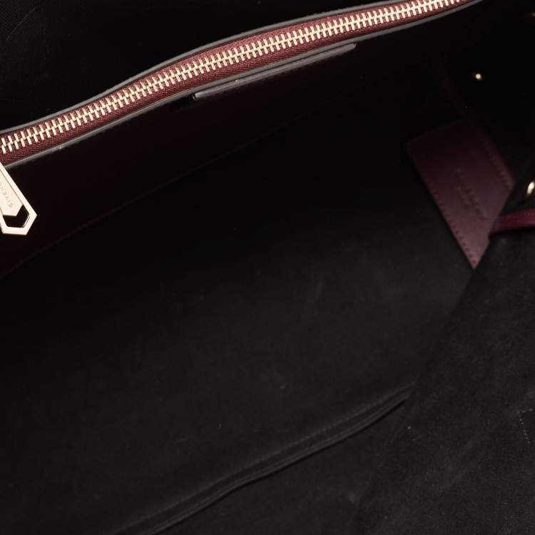 Pre Owned Givenchy Grey/Burgundy Canvas Logo Print Bond Tote 