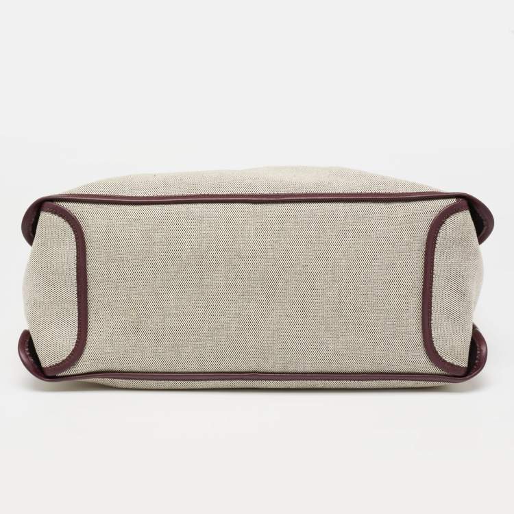 Pre Owned Givenchy Grey/Burgundy Canvas Logo Print Bond Tote 
