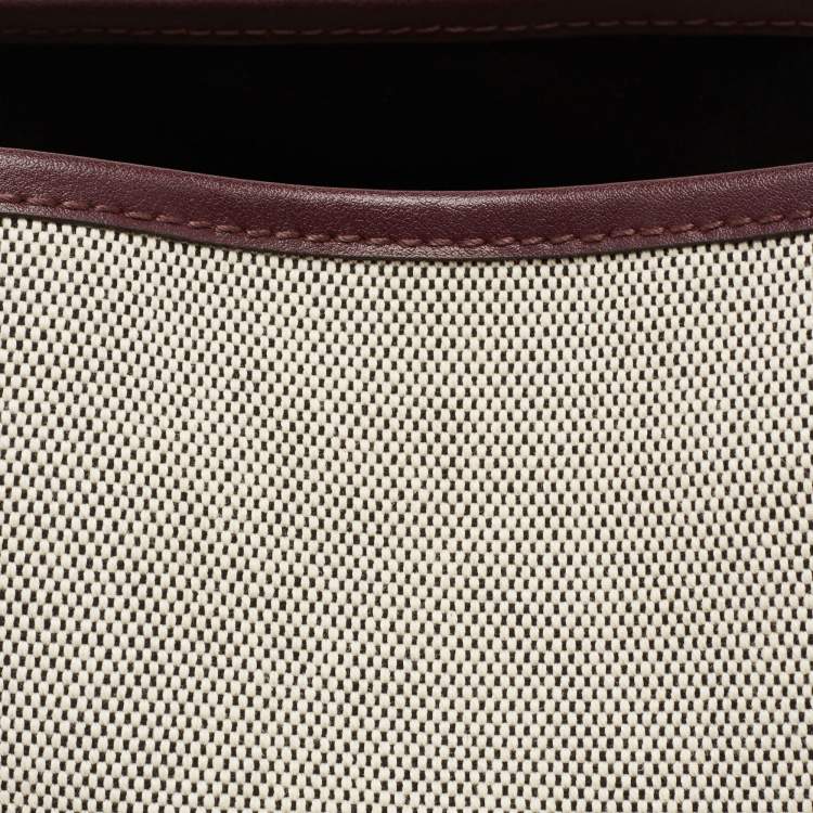Pre Owned Givenchy Grey/Burgundy Canvas Logo Print Bond Tote 