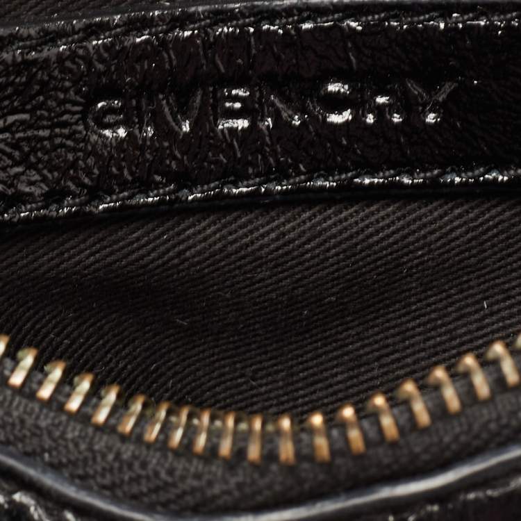 Pre Owned Givenchy Metallic/Black Monogram Canvas And Patent Leather Hobo