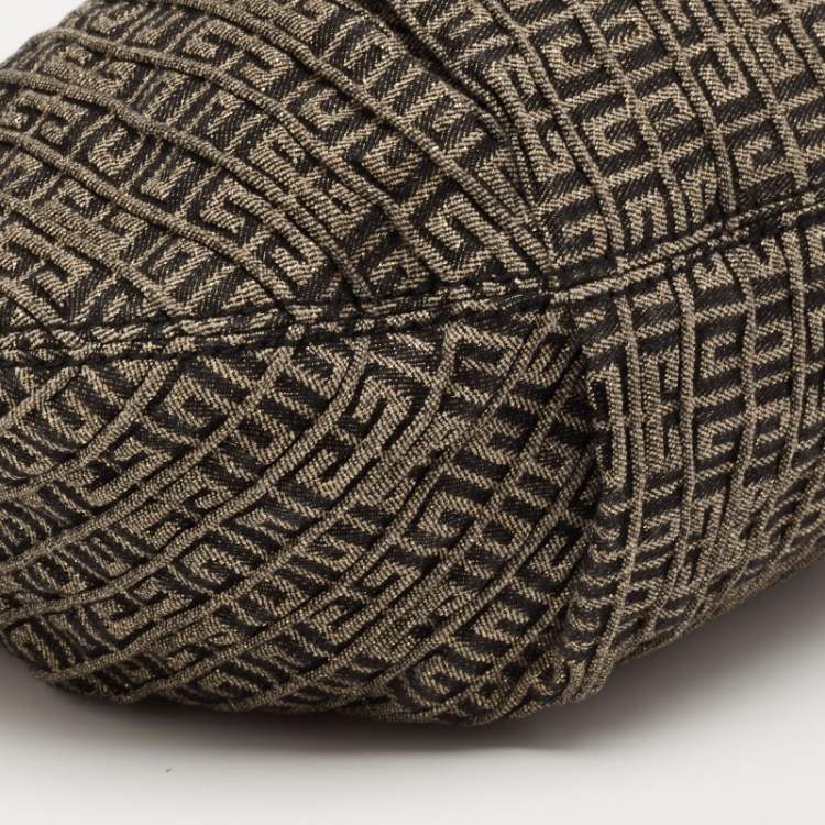 Pre Owned Givenchy Metallic/Black Monogram Canvas And Patent Leather Hobo