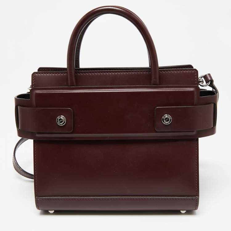 Pre Owned Givenchy Burgundy  Leather Mini Horizon Crossbody Bag