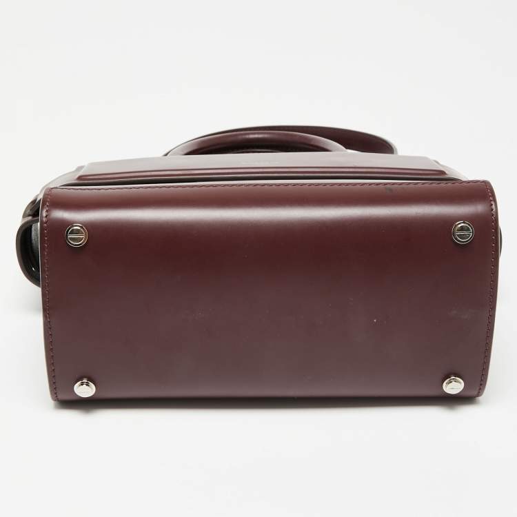 Pre Owned Givenchy Burgundy  Leather Mini Horizon Crossbody Bag