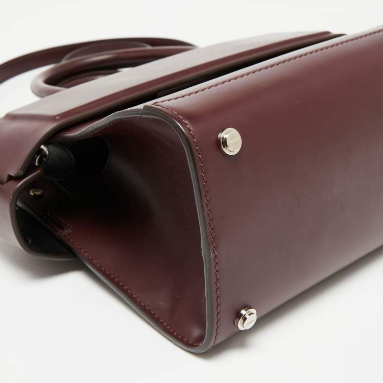 Pre Owned Givenchy Burgundy  Leather Mini Horizon Crossbody Bag