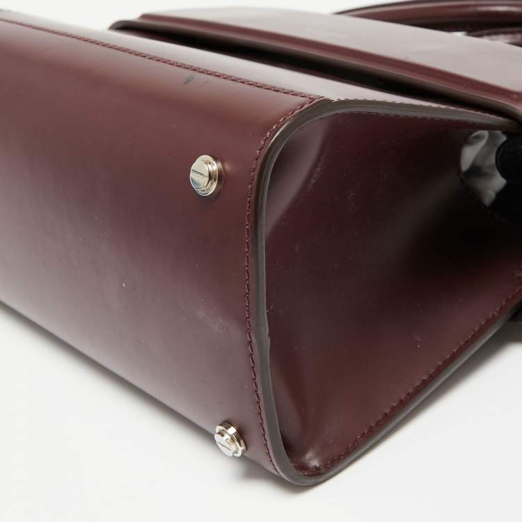 Pre Owned Givenchy Burgundy  Leather Mini Horizon Crossbody Bag