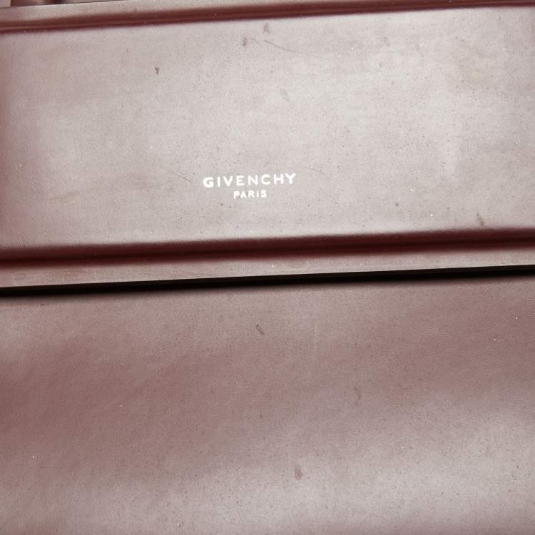 Pre Owned Givenchy Burgundy  Leather Mini Horizon Crossbody Bag