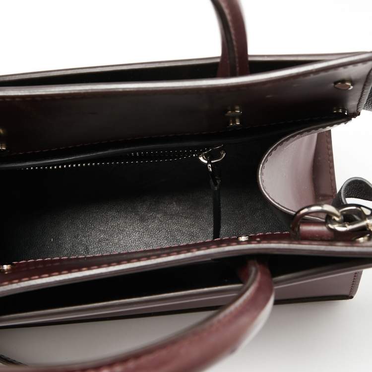 Pre Owned Givenchy Burgundy  Leather Mini Horizon Crossbody Bag