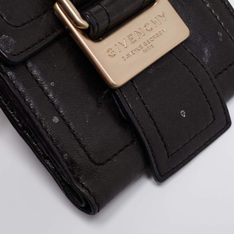 Pre Owned Givenchy Khaki Green Leather Shoulder Bag