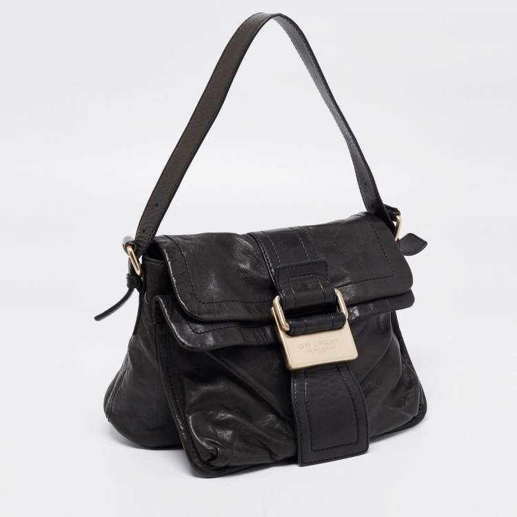 Pre Owned Givenchy Khaki Green Leather Shoulder Bag
