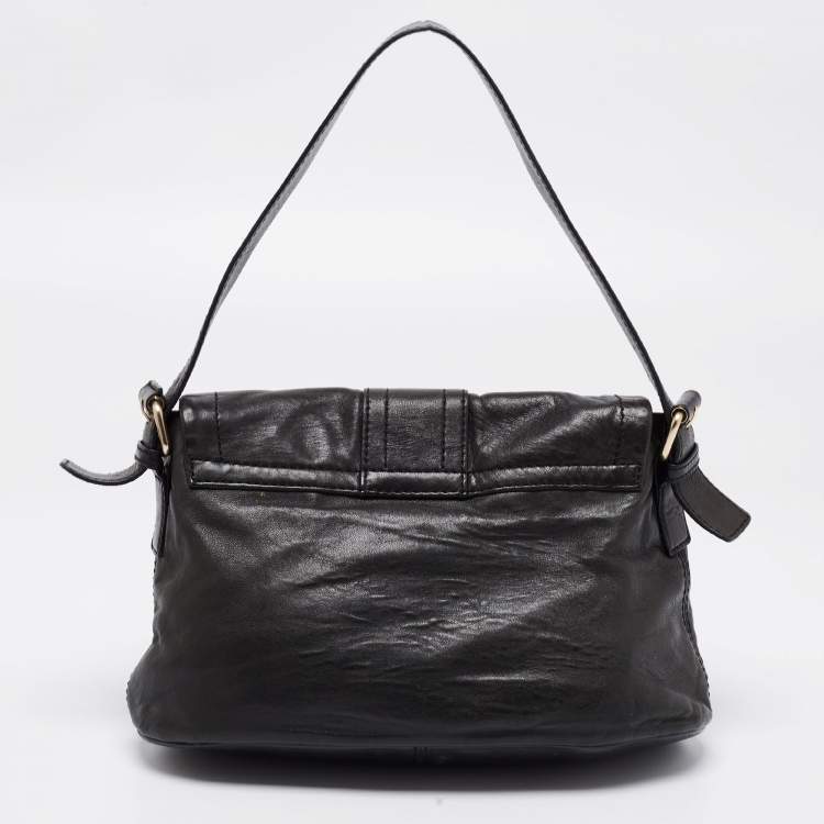 Pre Owned Givenchy Khaki Green Leather Shoulder Bag