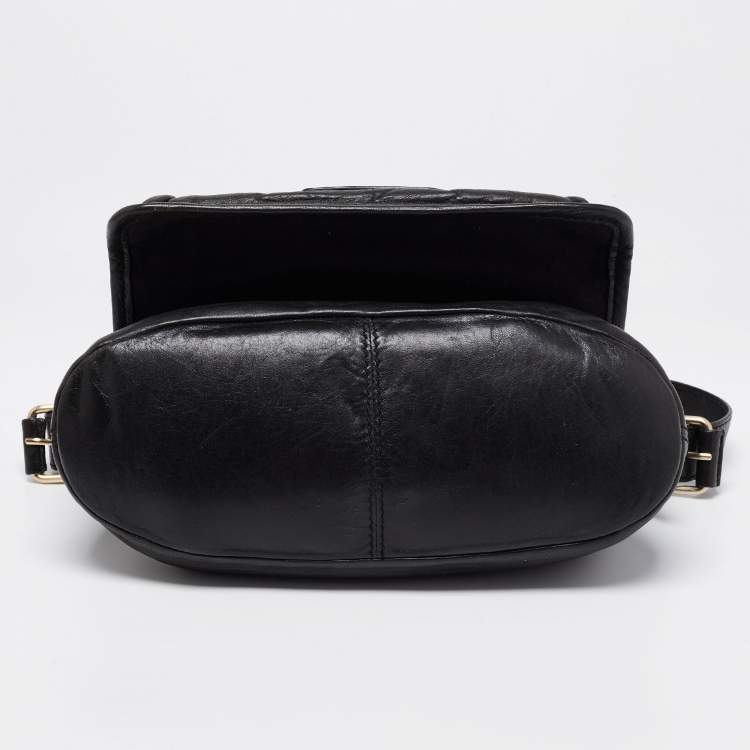 Pre Owned Givenchy Khaki Green Leather Shoulder Bag