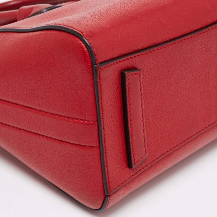 Pre Owned Givenchy Red Leather Mini Antigona Satchel