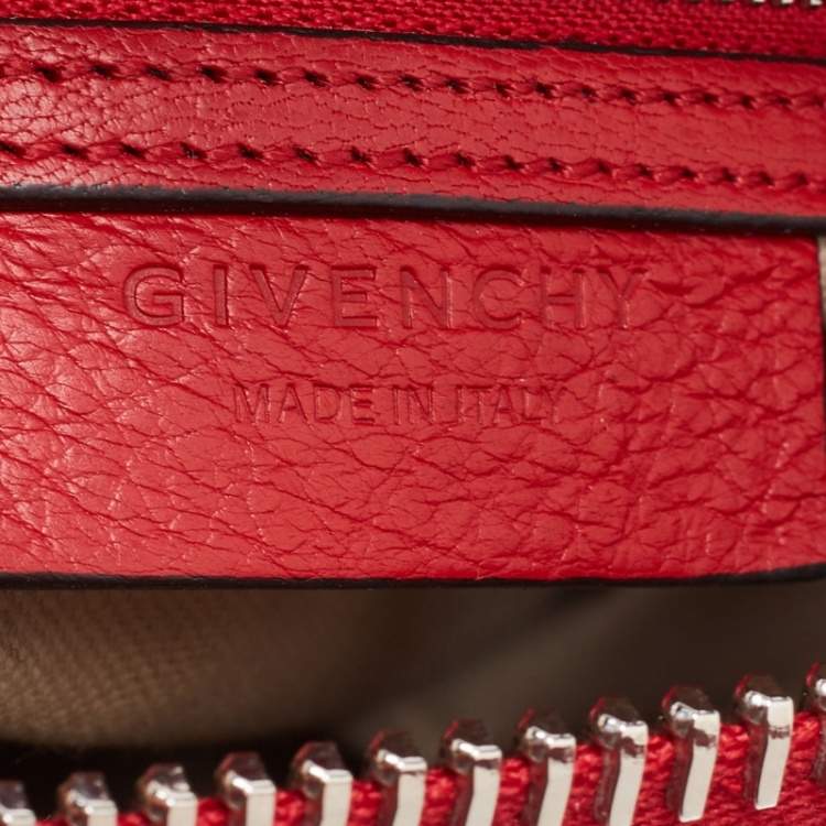 Pre Owned Givenchy Red Leather Mini Antigona Satchel