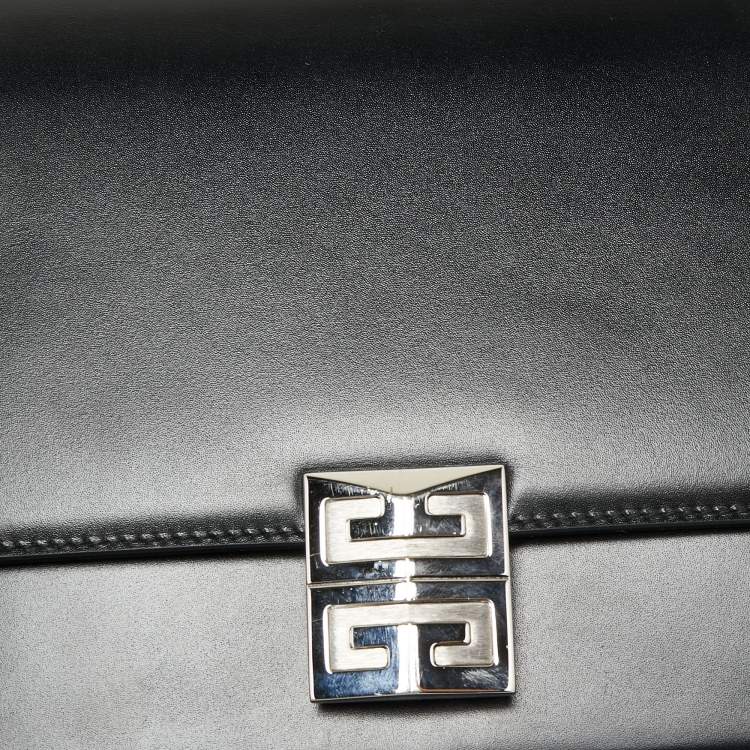 Pre Owned Givenchy Black Leather 4G Chain Shoulder Bag