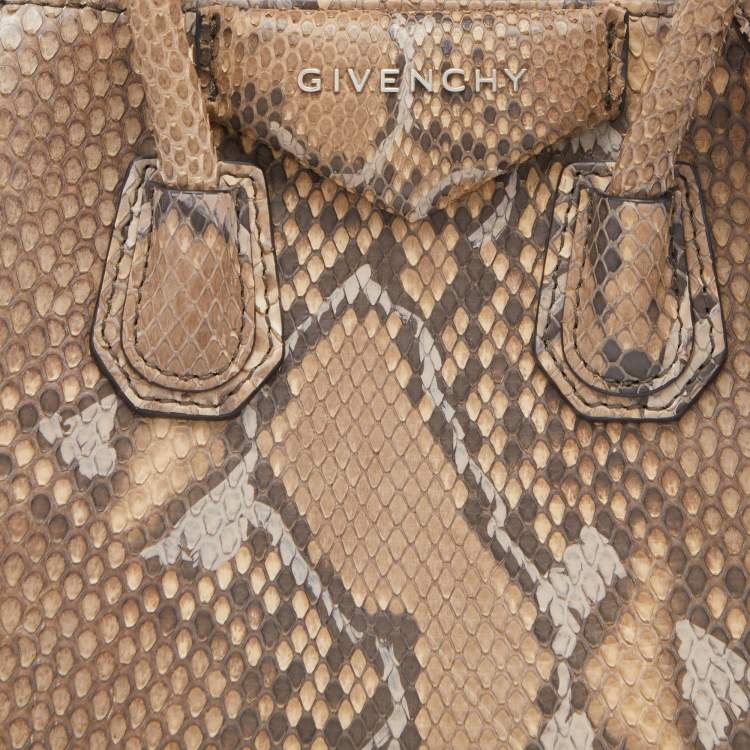 Pre Owned Givenchy Brown Python Mini Antigona Satchel