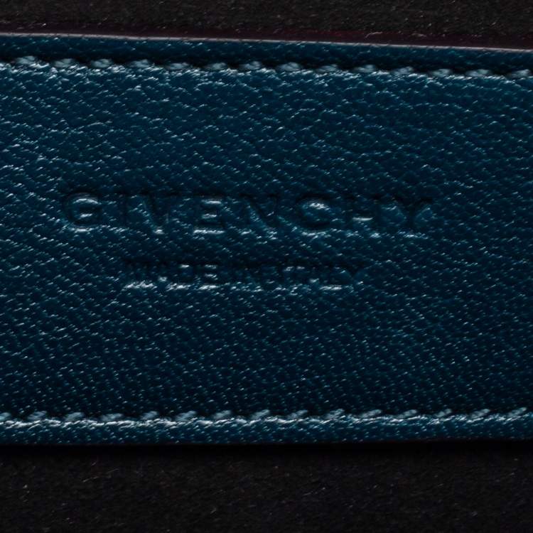 Pre Owned Givenchy Blue/Black Leather And Suede Mini GV3 Shoulder Bag
