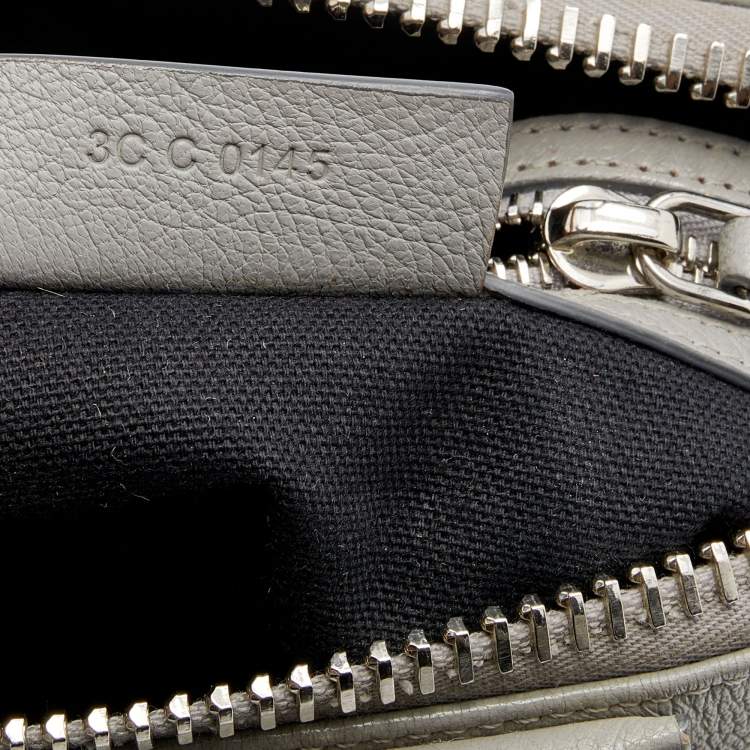 Pre Owned Givenchy Light Grey Leather Mini Antigona Satchel