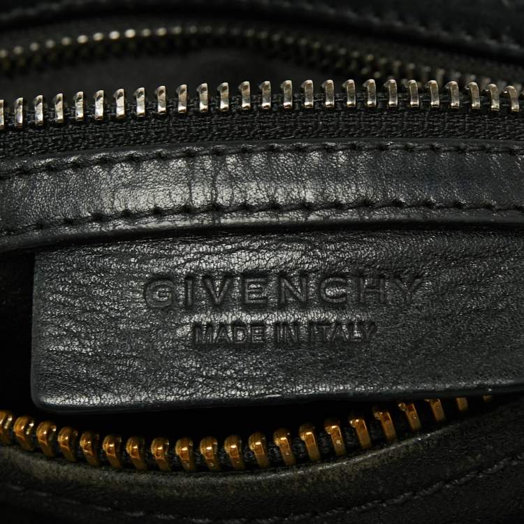 Pre Owned Givenchy Black Crinkled Leather Small Pandora Shoulder Bag