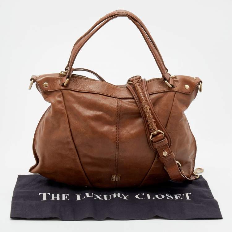 Pre Owned Givenchy Brown Leather Hobo