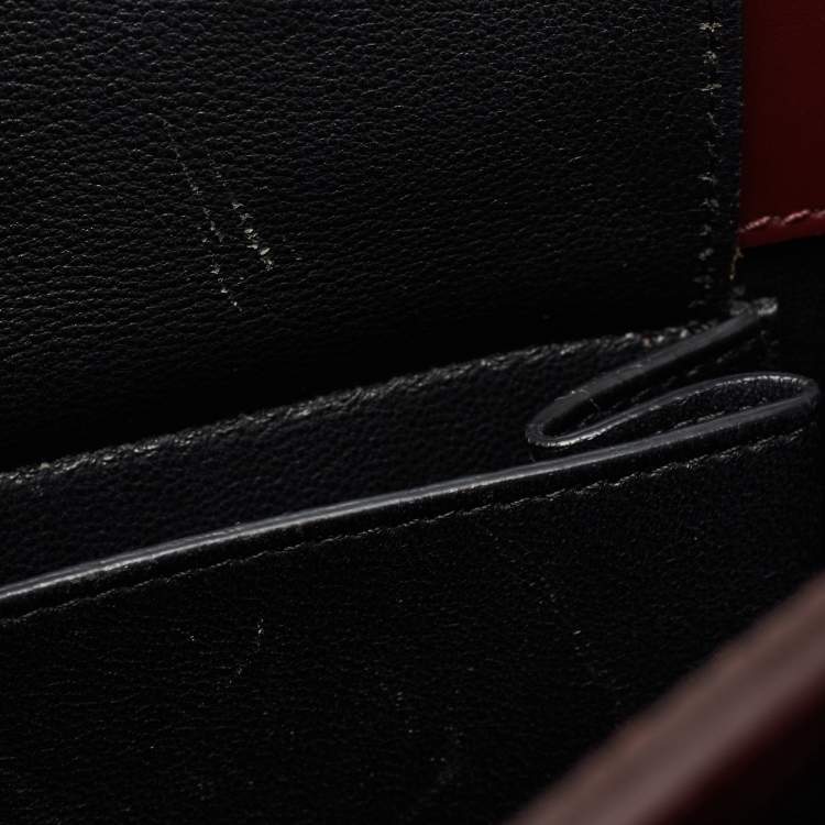 Pre Owned Givenchy Burgundy Leather Medium Horizon Tote
