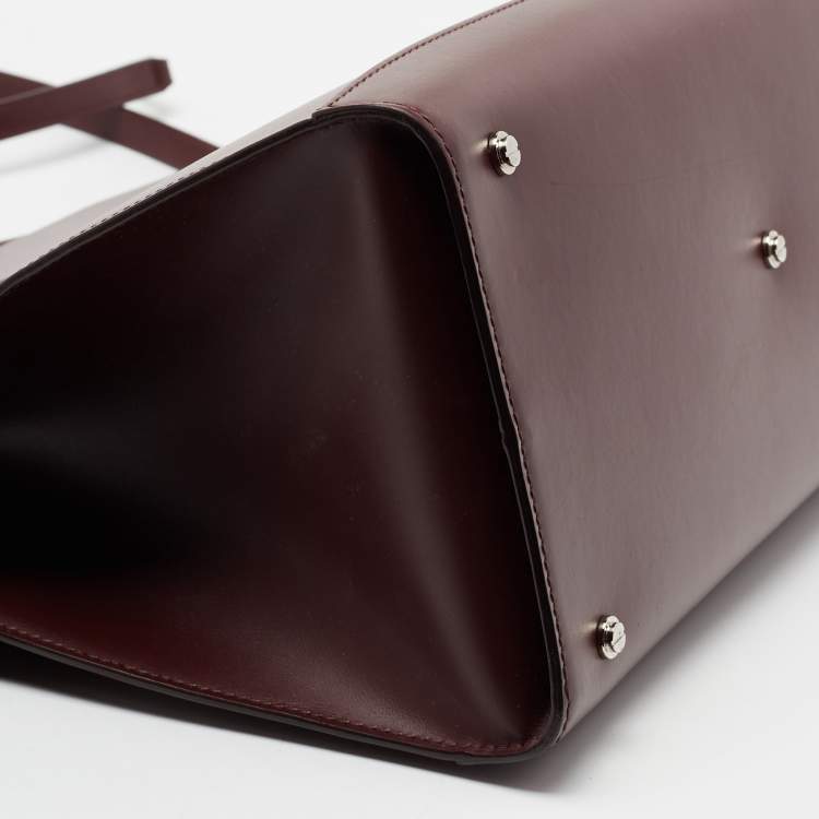 Pre Owned Givenchy Burgundy Leather Medium Horizon Tote