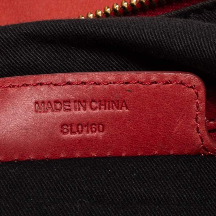 Pre Owned Givenchy Coral Red Pleated Leather Hobo