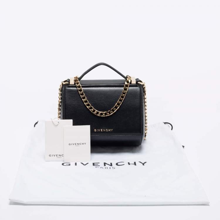 مملوكة مسبقًا Givenchy Black Leather Mini Pandora Box Crossbody Bag