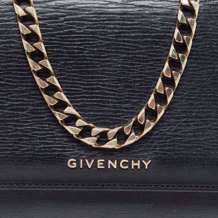 Pre Owned Givenchy Black Leather Mini Pandora Box Crossbody Bag