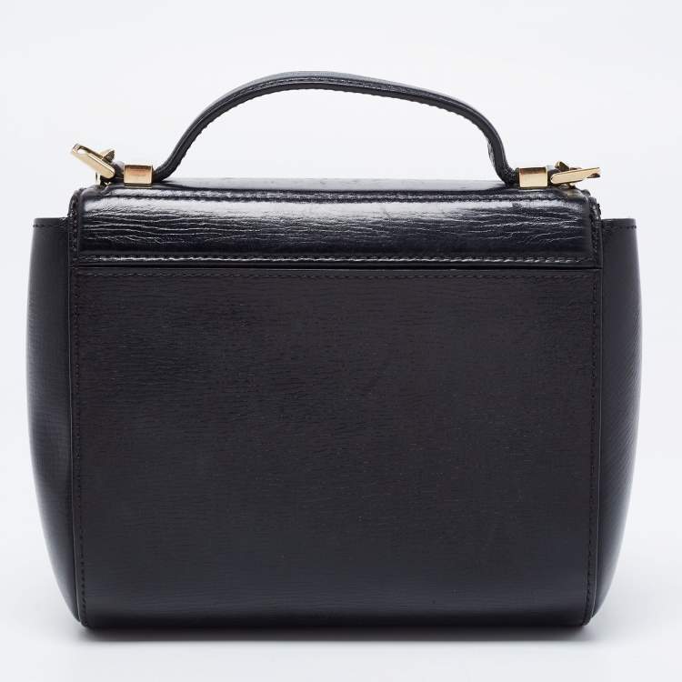 Pre Owned Givenchy Black Leather Mini Pandora Box Crossbody Bag