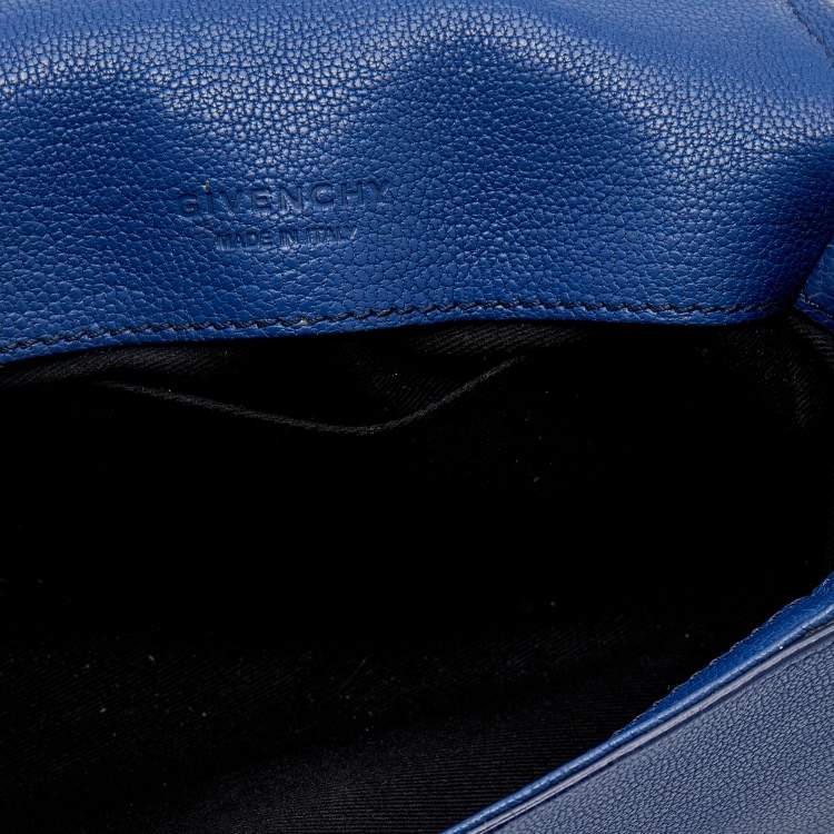 Pre Owned Givenchy Navy Blue Leather Obsedia Flap Shoulder Bag