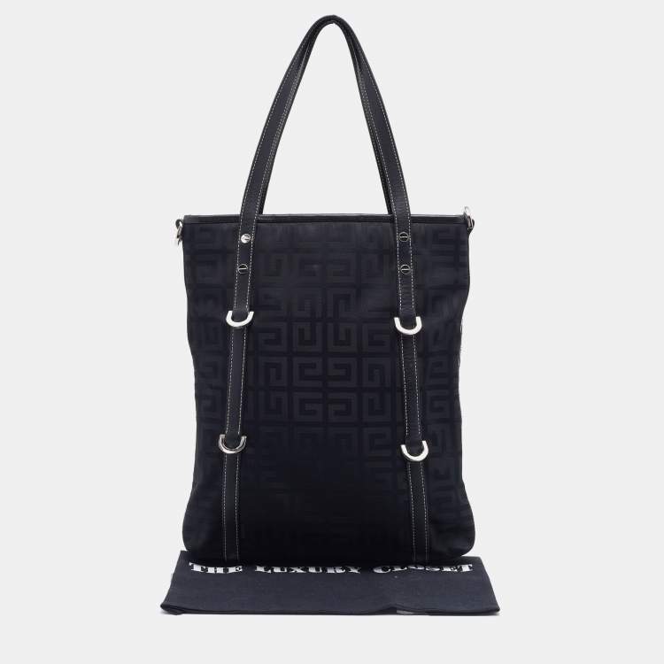 Pre Owned Givenchy Black Monogram Nylon and Leather Tote