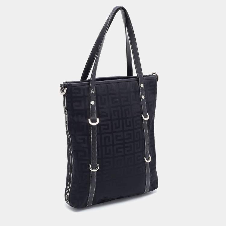 Pre Owned Givenchy Black Monogram Nylon and Leather Tote