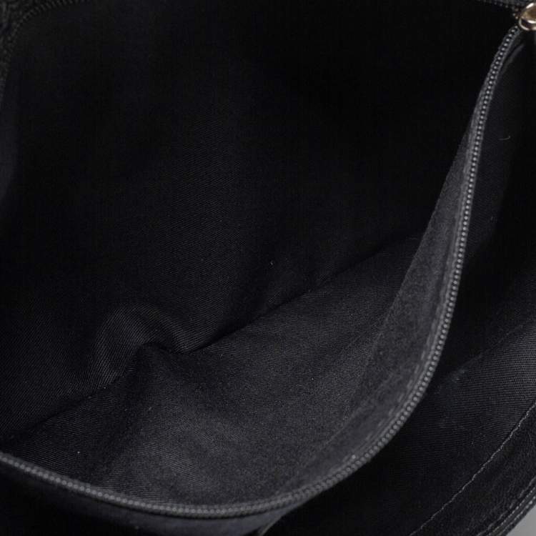 Pre Owned Givenchy Black Leather Flap Fold Over Clutch 