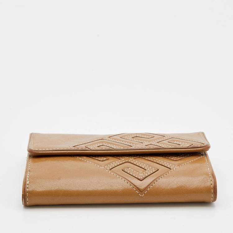 Pre Owned Givenchy Beige Leather Compact Wallet