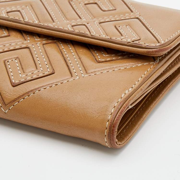 Pre Owned Givenchy Beige Leather Compact Wallet
