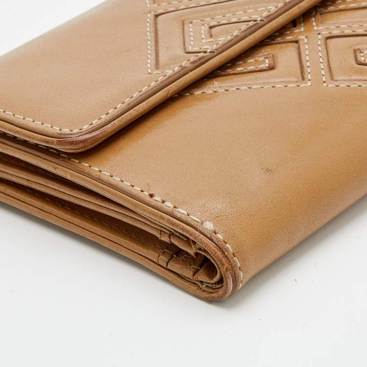 Pre Owned Givenchy Beige Leather Compact Wallet
